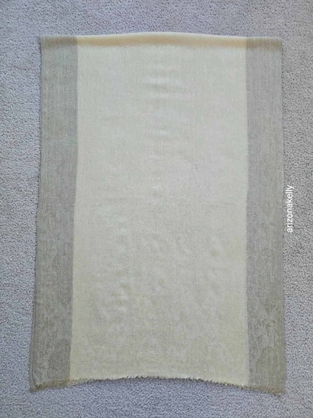 Cashmere Jacquard Scarf Lightweight Woven - Picture 3 of 15